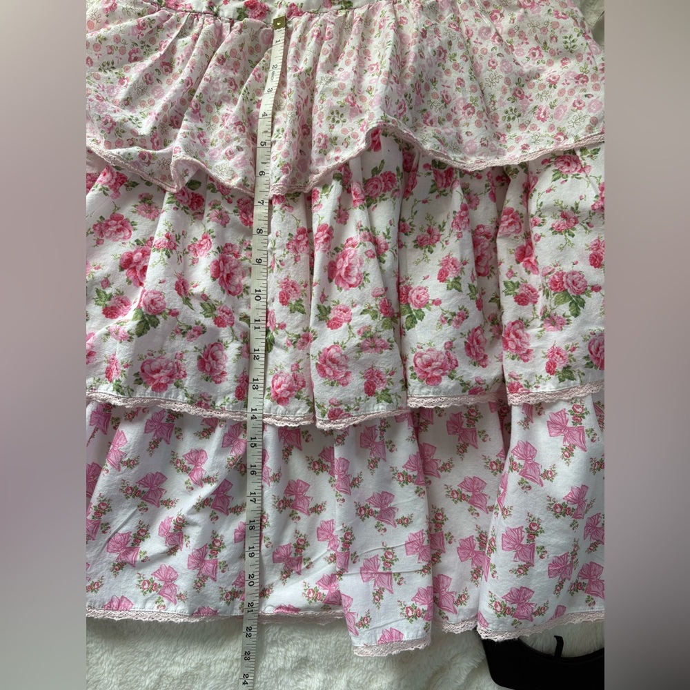 American Girl LoveShack Tired Ruffle Lace Trim Cottagecore Party Dress Sz: 12 - Picture 8 of 9